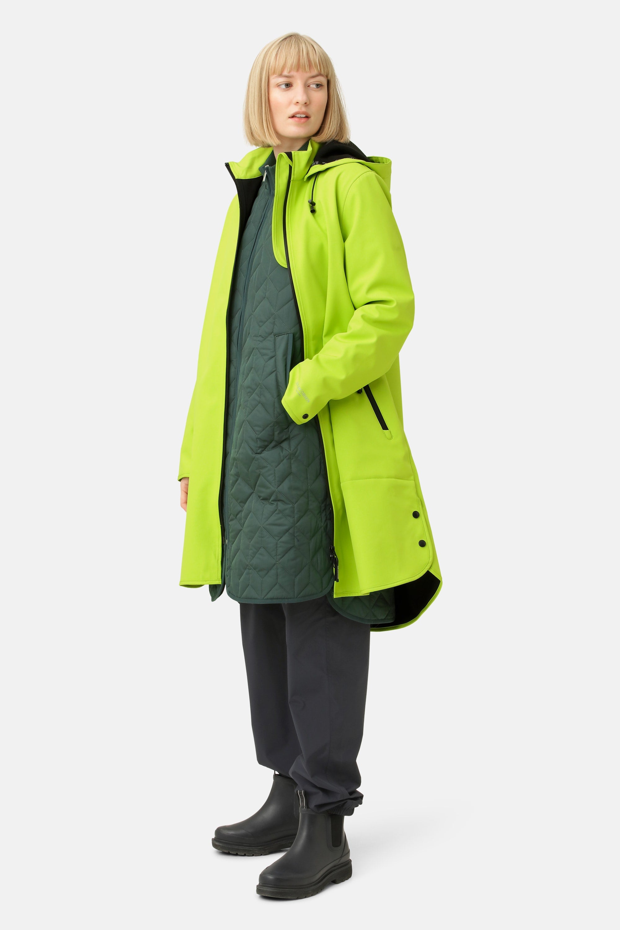 Softshell Regnjacka A-linje - Lime Green